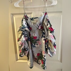 Umgee Striped Floral Blouse